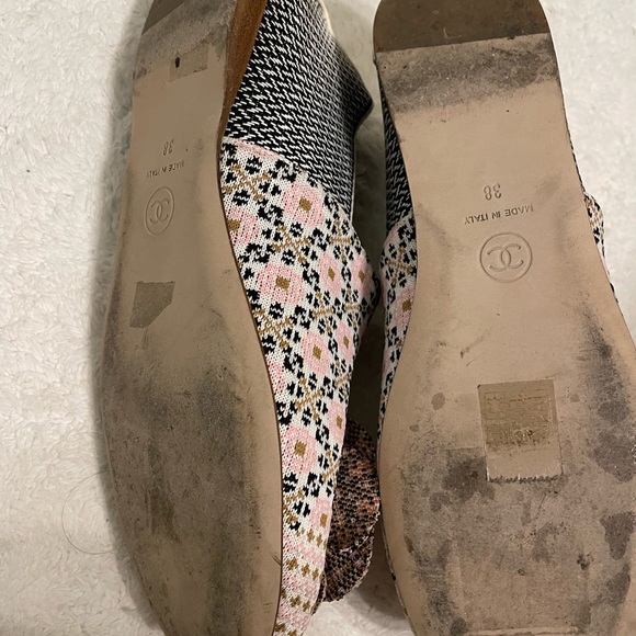 Chanel Camellia Canvas Slip On Size 38 - Picture 4 of 5